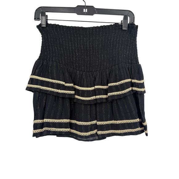 RAMY BROOK Skirt NEW Size S Havana Black Gold Mini $225 - Picture 3 of 5